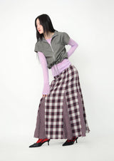 vintage check skirt red ver.