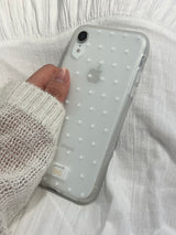 dot phonecase 반투명 도트 땡땡이 케이스 white