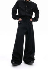 Contrast Stitch Cargo Jeans