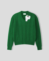 Melter Semi-Cropped Cable V-Neck Knit
