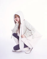Fluffy hood muffler (ivory)