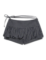 チェッカード パンプキン スカートパンツ(NAVY)