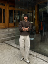 Mild pintuck wide pants