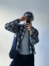 Enf Daily Country Check Cropped Overfit Long Sleeve Shirt