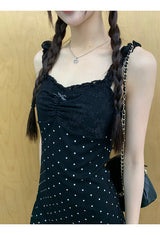 Black Cutie Hip Dot Mini Dress