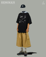 [SEMADE] コンフォート スター プリント ハーフ Tシャツ
