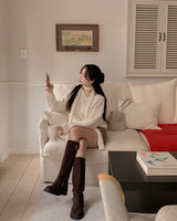 Wool knit one-piece & tie set