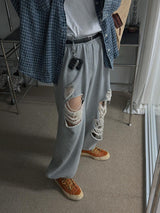 ASCLO Destroyed Sweat Pants (2color)