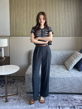 Hidel Linen Basic Pintuck Slacks