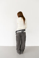 button pola flare sleeve knit(3colors)