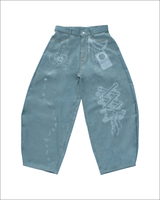 3Dpixel print denim(rightblue)