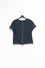 shell button short sleeve knit cardigan(3colors)