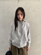 ミロハイネックフードウールニットカーディガン