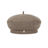 VA Curved Oval Metal Blended Beret  / Mocha Brown