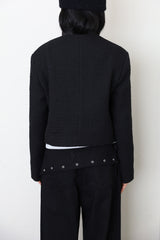 Cotton diagonal tweed jacket
