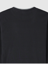 シア カラー マッチング レイヤード スリム ロングスリーブ Tシャツ