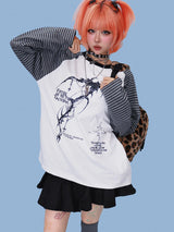 グランジ ストライプド ボックス Tシャツ