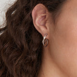Minimal Line Note Hoop Ring 925 Silver Earring E029-02H (Worn by Actress Lee Joo-woo)