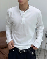 パラ ソフト ヘンリー ネック ロング スリーブ Tシャツ