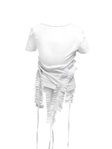  PLEATS RAIVE TOP . WHITE