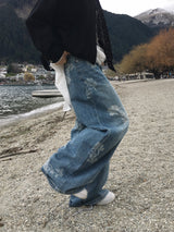 Hazel Flower Denim Pants (1c)