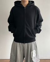 Stitch Knit Hood Zip-up