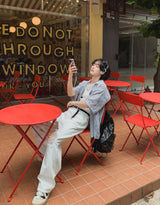ホワイトビンテージダメージパンツ