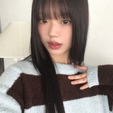 クライングバックルストライプラウンドニットウェア