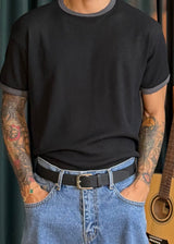 Waffle-Knit Short-Sleeve T 4COLOR