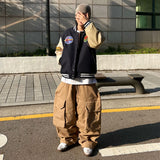 Oversized Wafer Varsity Jumper Jacket