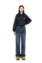 MID WAIST SLIM WIDE LEG DENIM code 26019