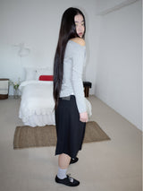 ONE-SHOULDER ELASTIC T (MELANGE)