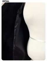 French velvet embroidered no collar jacket