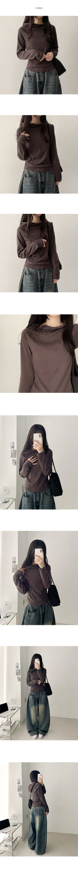  Poder Diagonal Snap High Neck Hoodie