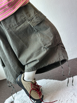 Down Loaf Two-Style Pigment Balloon Cargo Bermuda Shorts 3color