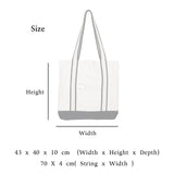White on black tote bag