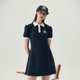 パフフレアドPKワンピース (Navy)