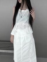 halterneck string nylon sleeveless (2color)