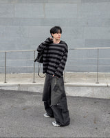 Limit destroyed wide denim pants