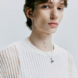 [SET] fishnet long sleeve knit & standard fit sleeveless white