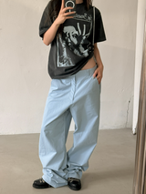 cotton wide chino pants