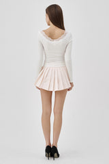 Cream donuts long sleeve, White