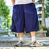 クロップドワイドレッグパンツ ブルー