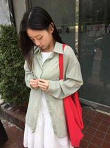 26SS★ [BAONHAUS] カレンヌシースルーオーバーガーゼシャツ