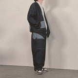 stripe patch denim pants_blue