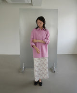 Cotton Roll-up Oversized Shirts - Pink