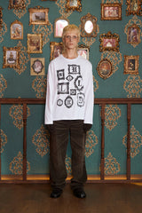 フレームロゴロングスリーブTシャツ / ホワイト