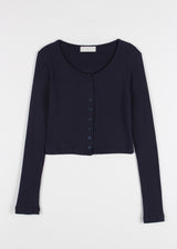 RIB U-NECK CARDIGAN