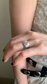Quilting bold silver ring