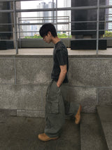 ファイナー ショルダーパネル ウォッシュド ショートスリーブ Tシャツ 3C